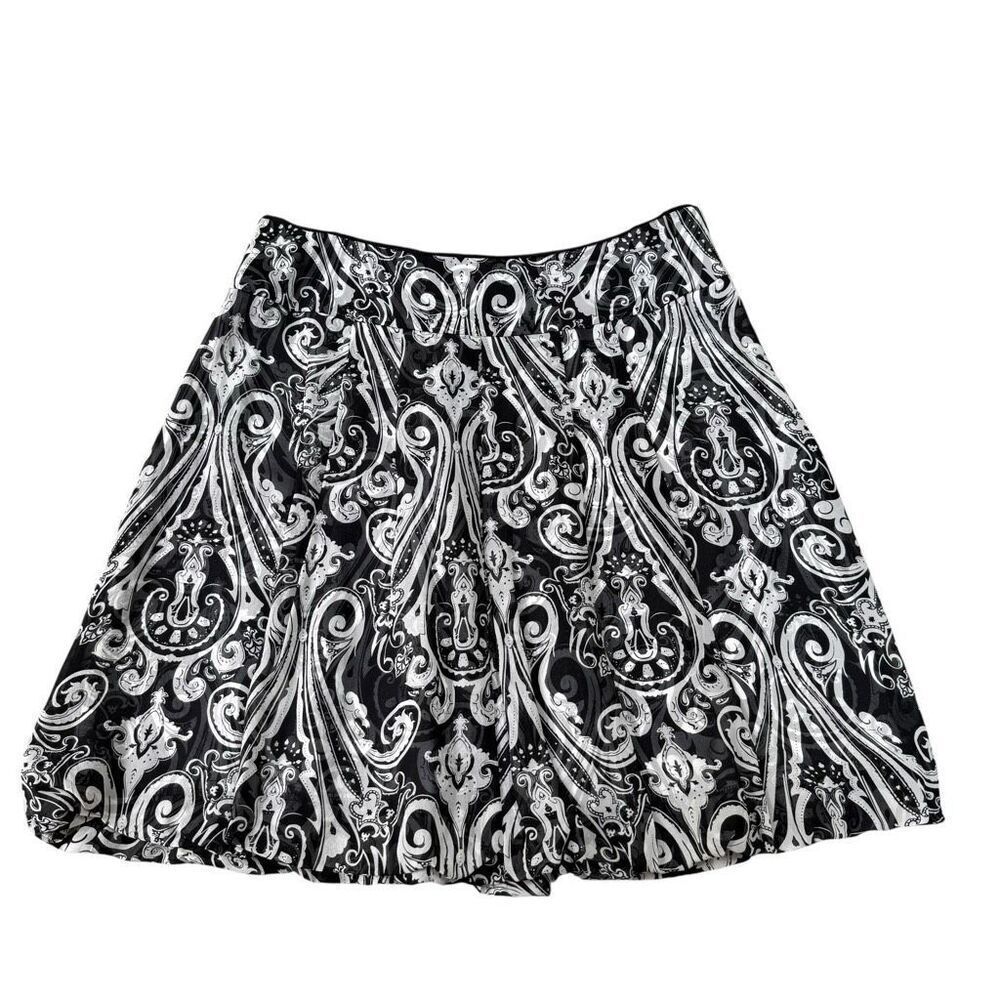 White House Black Market Women's 100% Silk Bubble Hem Mini Skirt Size 6